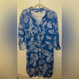 Blue Button Up Dress